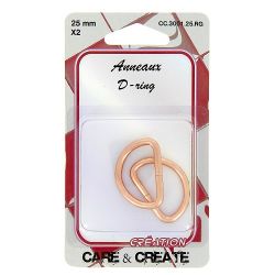 Anneaux demi-ronds 25 mm x 2 rose gold