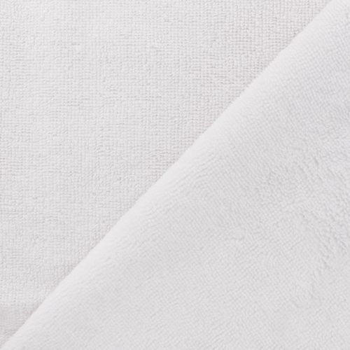 Tissu micro éponge blanc 40%bam/40%pl/20%cot larg 150 cm