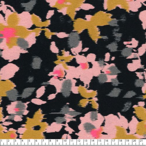 Tissu jersey coton BIO Flower fuzz Poppy