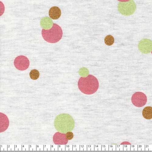 Tissu sweat pois glitter fond blanc chiné Poppy