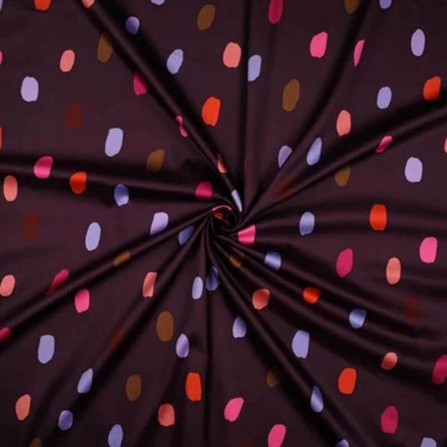 Tissu satin de coton Summer dots Nerida Hansen prune 