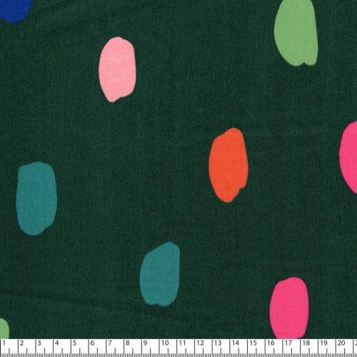 Tissu satin de coton Summer dots Nerida Hansen émeraude