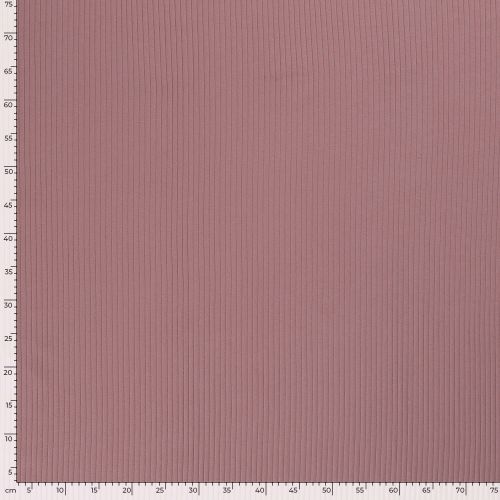 Tissu jersey cotelé 6 mm vieux rose