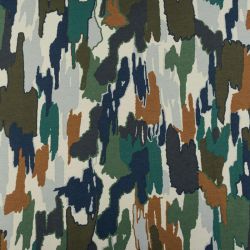 Tissu sweat fin Abstract Paint army Poppy 