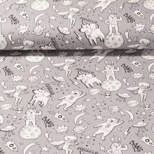 Tissu jersey magique super animaux