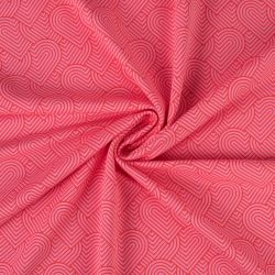 Tissu French Terry coeurs graphiques rose